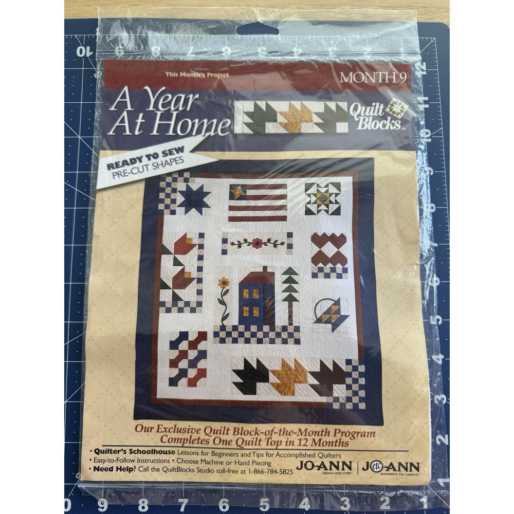 Joann 2000 A Year at Home Quilt Block of the Month Kit 9 Fall Leaves New Sealed